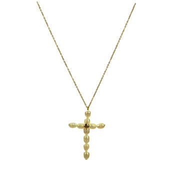 Necklace Cross Pearls.