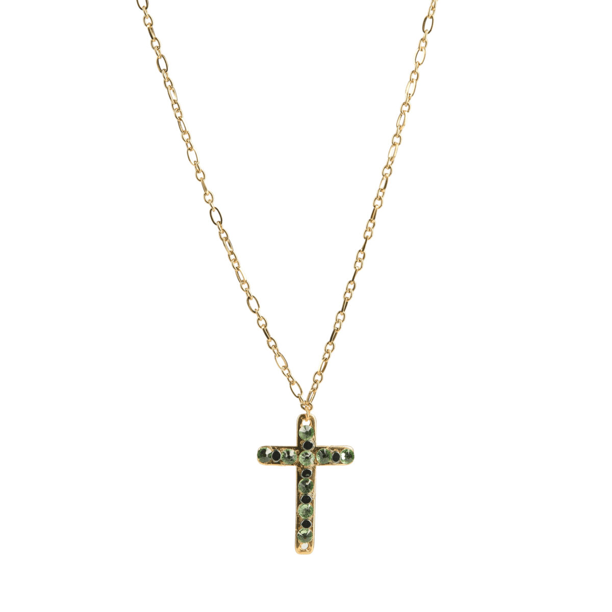 Gold Plated Cross Necklace with Swarovski