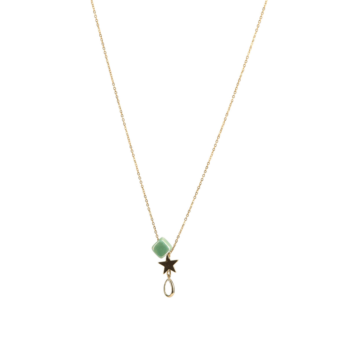 Necklace Gold Green Combination