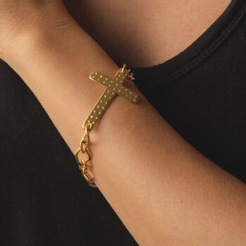Macrame cross bracelet