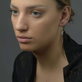 Gold Crystal Cord Earrings