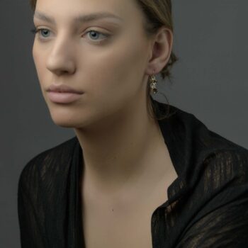 Earrings Gold Cane Crystal Bicolor