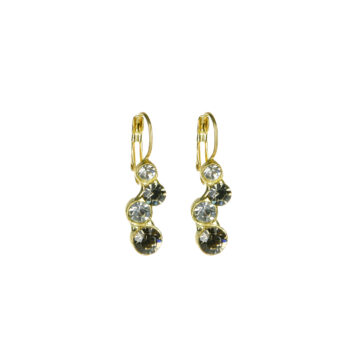 Earrings Gold Cane Crystal Bicolor