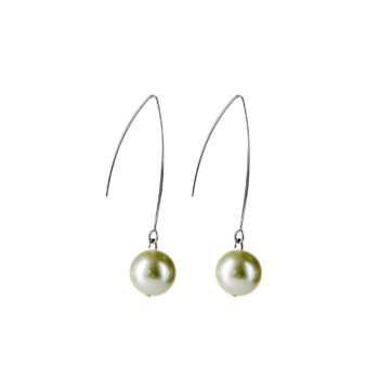 Earrings Long with White Pearl