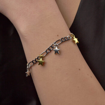 Bracelet With Steel Chain And Stars
