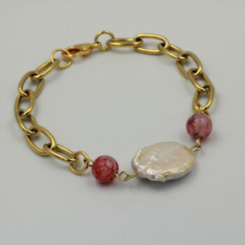 Chain Bracelet With Natural Pearl