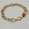 Bracelet with Metal Heart and Pearl