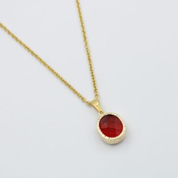 Women's Necklace with Red Crystal Stone