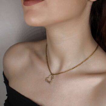 Women's Zircon Heart Heart Necklace