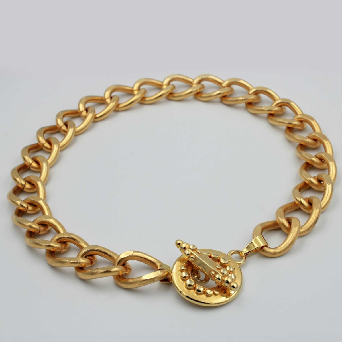 Necklace Chain made of 24k gold plated Steel And T-shaped clasp