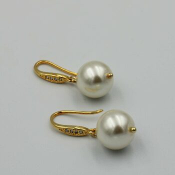 Gold plated earrings 24k with pearl