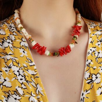 Women's Necklace with Colorful Corals